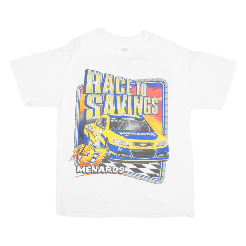 Anvil Nascar Paul Menards Mens T-Shirt White Usa M 1