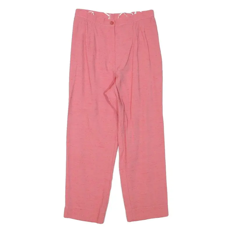 Apart Womens Cotton Blend Pink Regular Fit Straight Trousers W25 L23 Stylish 1
