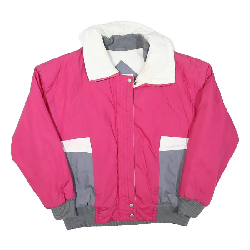 Apres Sport Womens Pink & Grey Zip Jacket L Polyester Blend Colourblock Casual 1