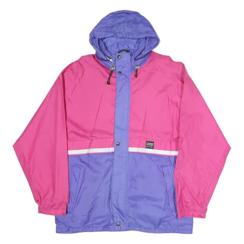 Aqua Guard Womens Pink & Purple Zip Jacket S Woven Colourblock Hooded Casual 1