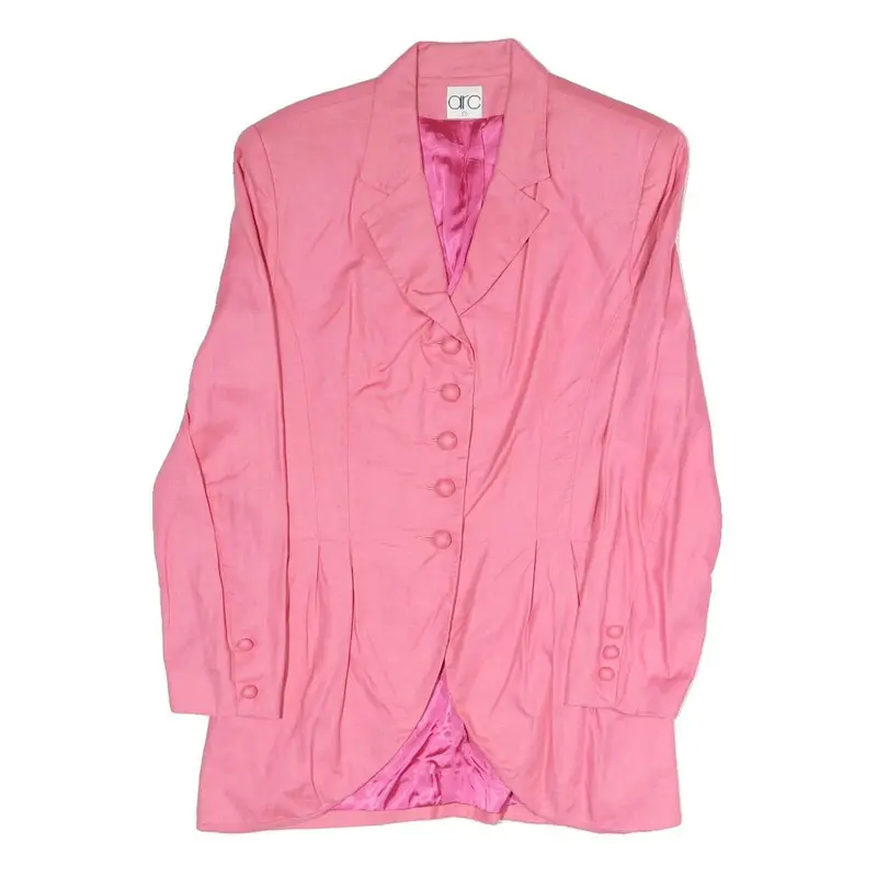 Arc Womens Pink Jacket 12 Polyester Blend Button Closure Classic Fit Plain 1