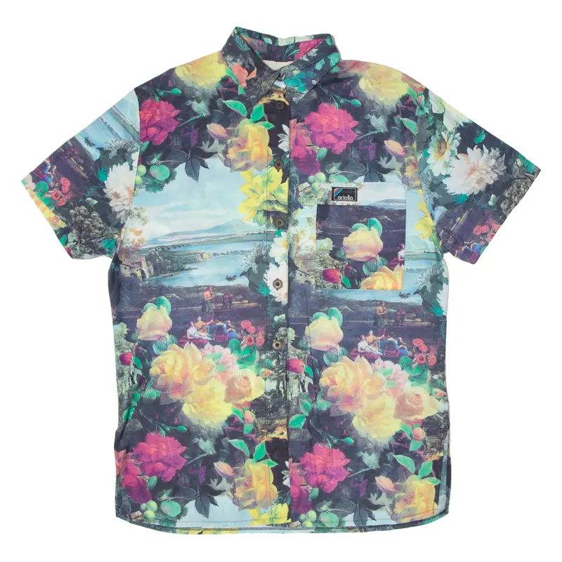 Ariella Mens Shirt Green Floral L 1