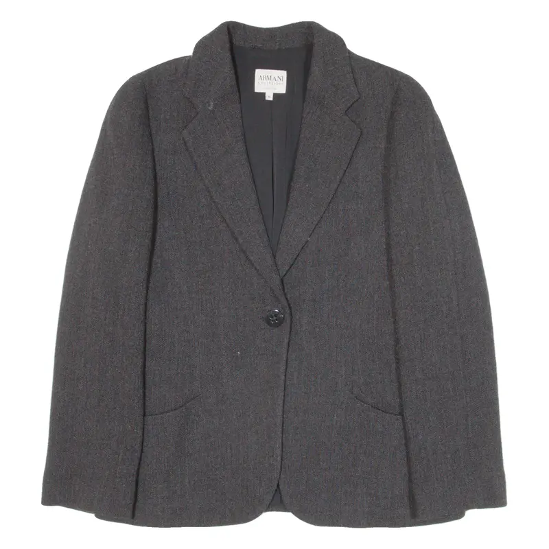 Armani Collezioni Womens Blazer Jacket Black Knit M 1