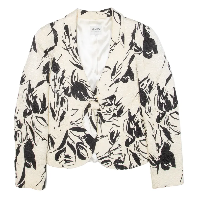 Armani Collezioni Womens Blazer Jacket Cream Silk S 1