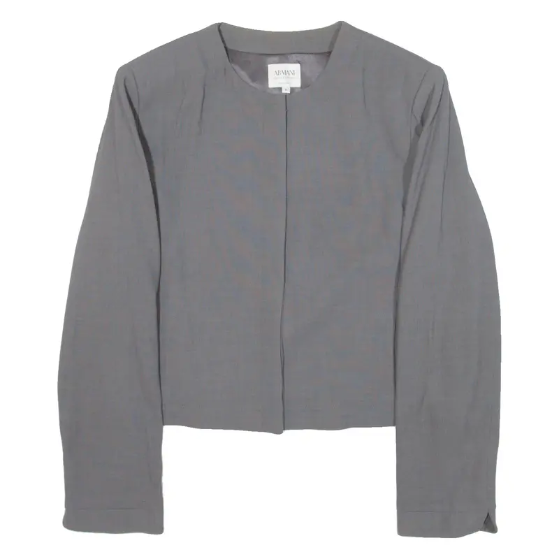 Armani Collezioni Womens Blazer Jacket Grey Knit Wool L 1
