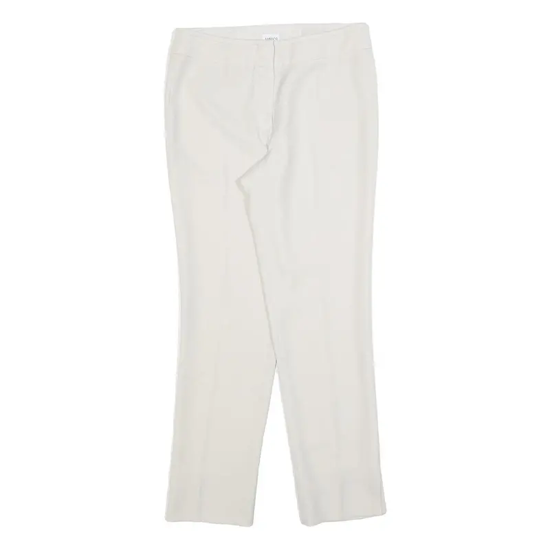 Armani Collezioni Womens White Slim Straight Trousers Zip W30 L30 Tailored 1