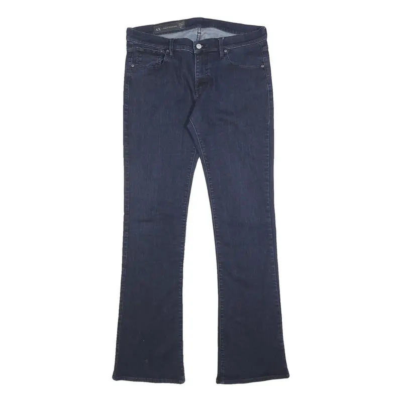 Armani Exchange Womens Jeans Blue Slim Flared Denim Dark W31 L33 Stylish Zip 1