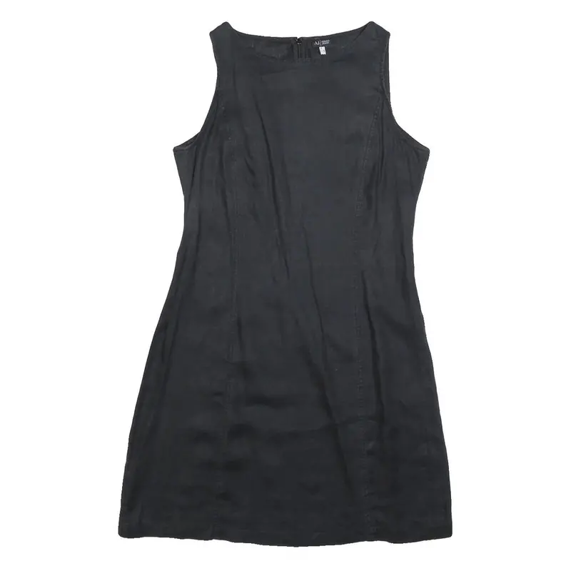 Armani Jeans Womens Black Sleeveless Mini Dress Size Uk 12 Classic Summer Wear 1