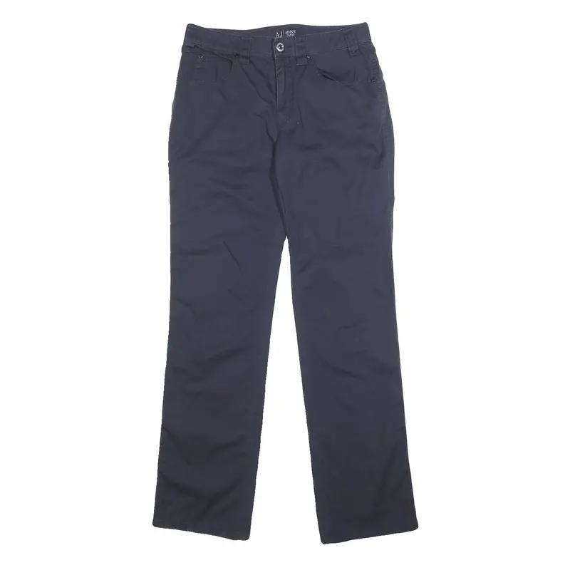 Armani Jeans Womens Cotton Blend Navy Regular Straight Trousers W28 L30 Classic 1