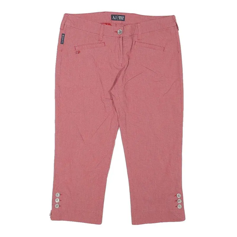 Armani Jeans Womens Cotton Blend Pink Regular Straight Trousers W30 L13 Stylish 1