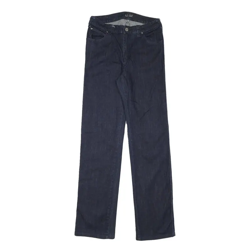 Armani Jeans Womens Dark Blue Regular Straight Denim W27 L32 Designer Zip Jeans 1