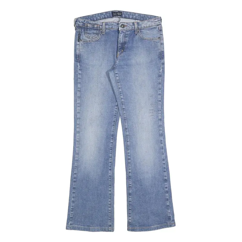 Armani Jeans Womens Regular Fit Blue Denim Flared Jeans W30 L30 Stylish 1