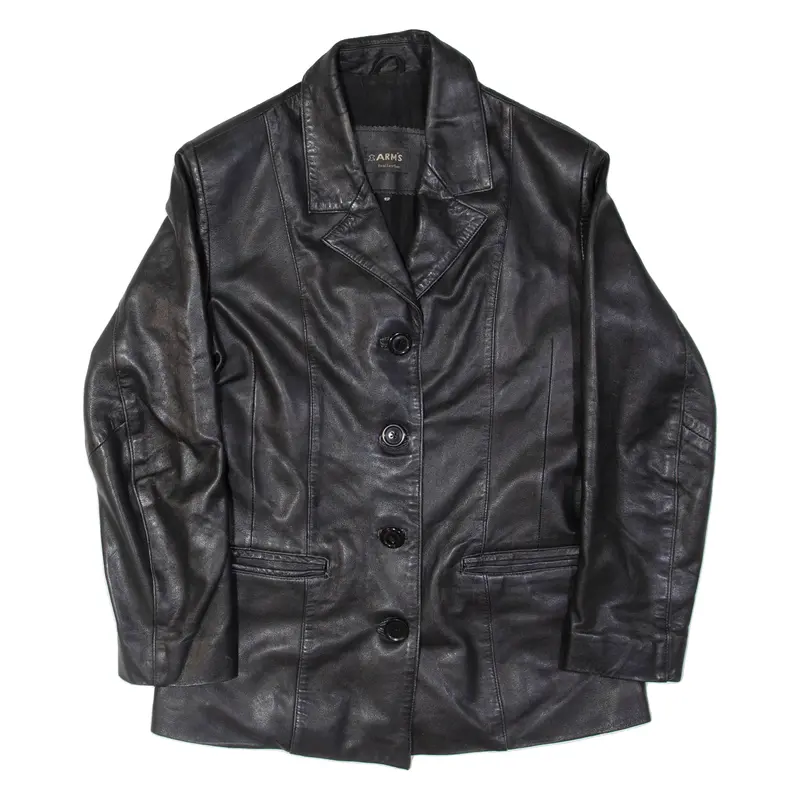 Arms Womens Jacket Black Leather Uk 12 1