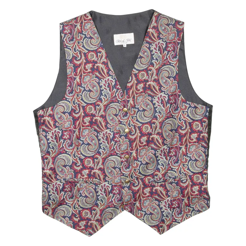 Art Of Silk Mens Blazer Waistcoat Black Silk S 1