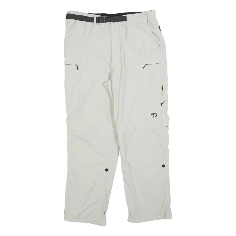 Artime Womens Polyester White Regular Fit Straight Leg Trousers W32 L28 1