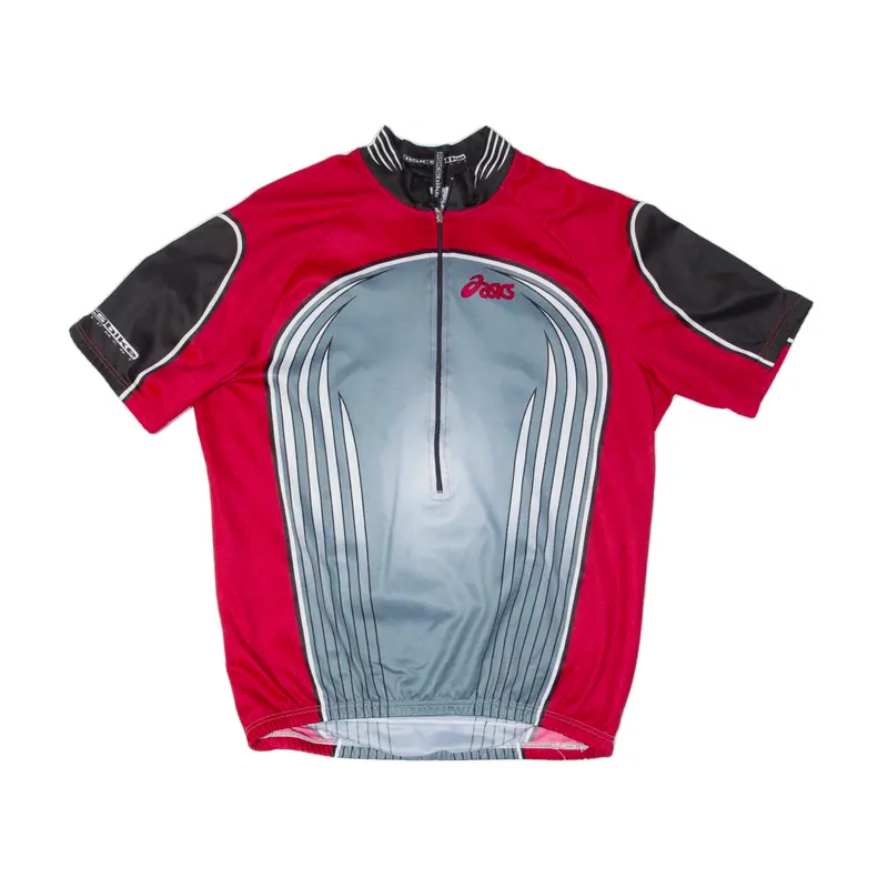 Asics Cycling Mens Jersey Silver 1/2 Zip Xl 1