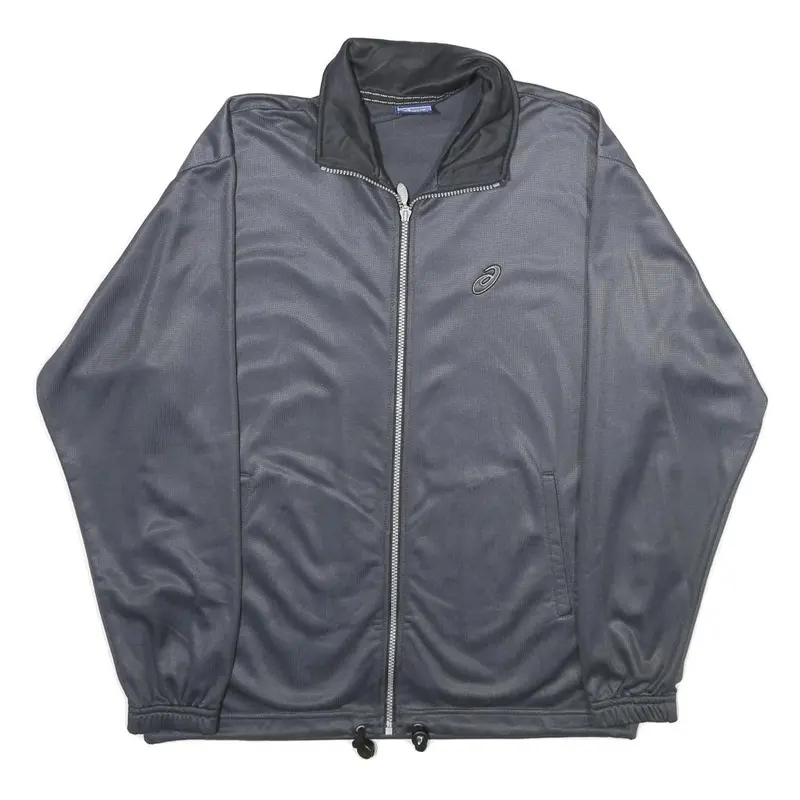 Asics Mens Blue Jacket S Polyester Plain Zip Sports Activewear Casual 1