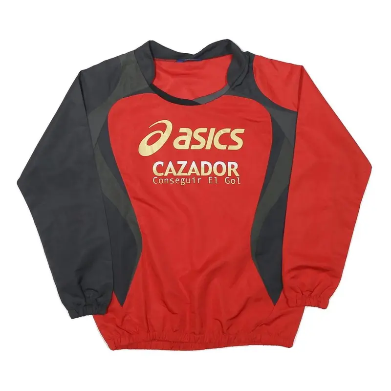Asics Mens Red & Black Crew Neck S Polyester Blend Sweatshirt Cazador 1