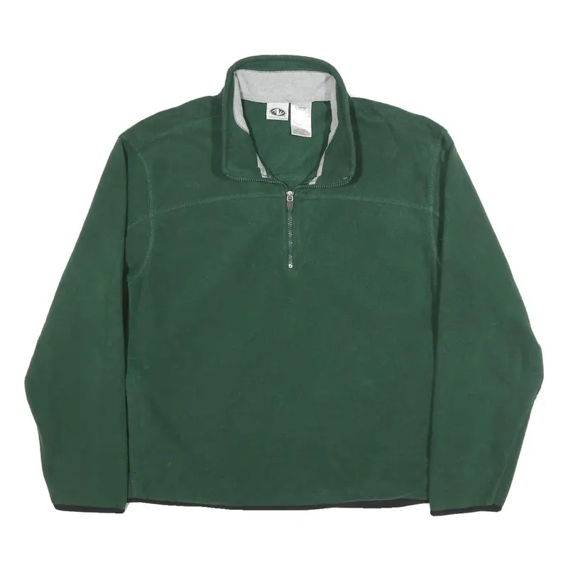 Athletic Works Mens Green Pullover Plain Crew Neck Basic Knit L Casual Polyester 1