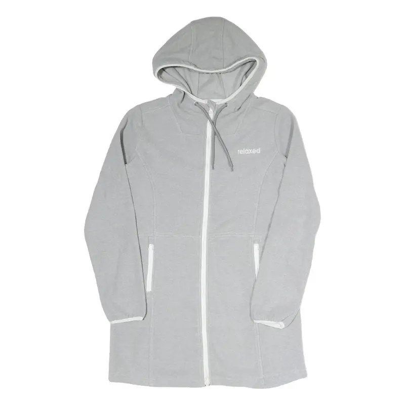 Athletic Xpress Womens Grey Hooded Zip Jacket S Polyester Blend Casual 1