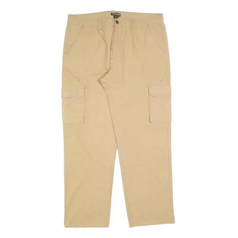 Atlas For Men Mens Cotton Blend Beige Regular Fit Cargo Trousers W38 L30 Casual 1