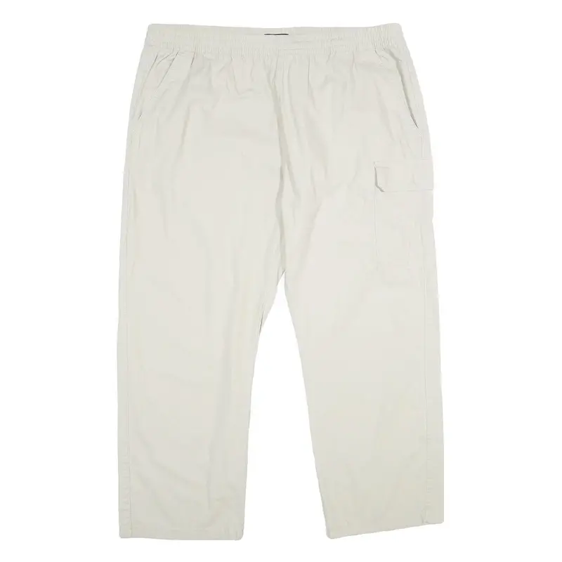 Atlas For Men Mens Cotton White Regular Drawstring Trousers W38 L30 Lightweight 1