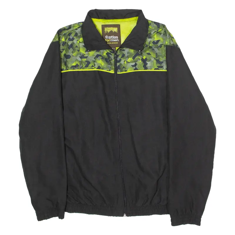 Atlas Mens Track Jacket Black Crazy Pattern M 1