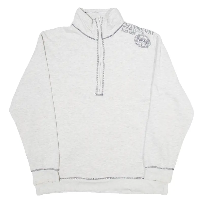 Atlas Oceanography Polar Circle Mens Sweatshirt Grey 1/4 Zip 90S L 1