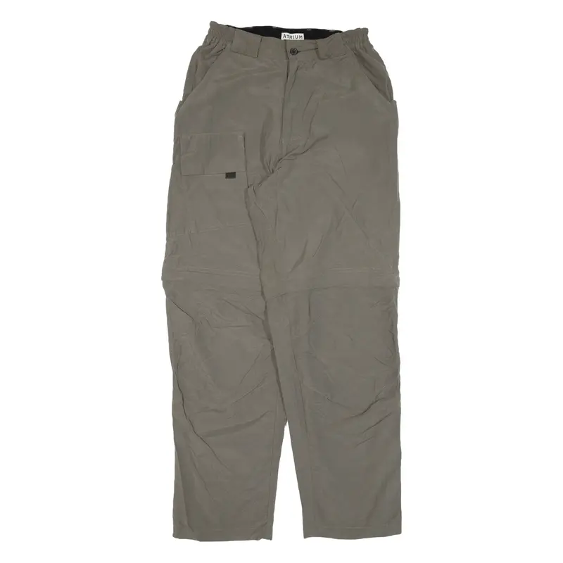 Atrium Cargo Zip-Off Womens Trousers Green Loose Tapered W26 L30 1