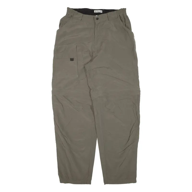 Atrium Cargo Zip-Off Womens Trousers Green Loose Tapered W29 L32 1