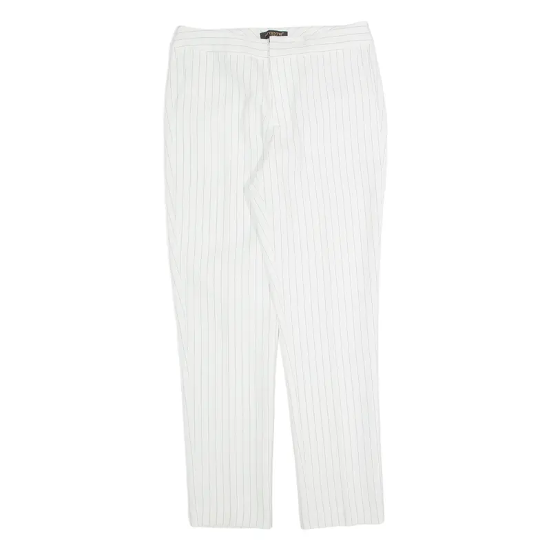 Attentif Striped Womens Trousers White Slim Tapered W28 L28 1