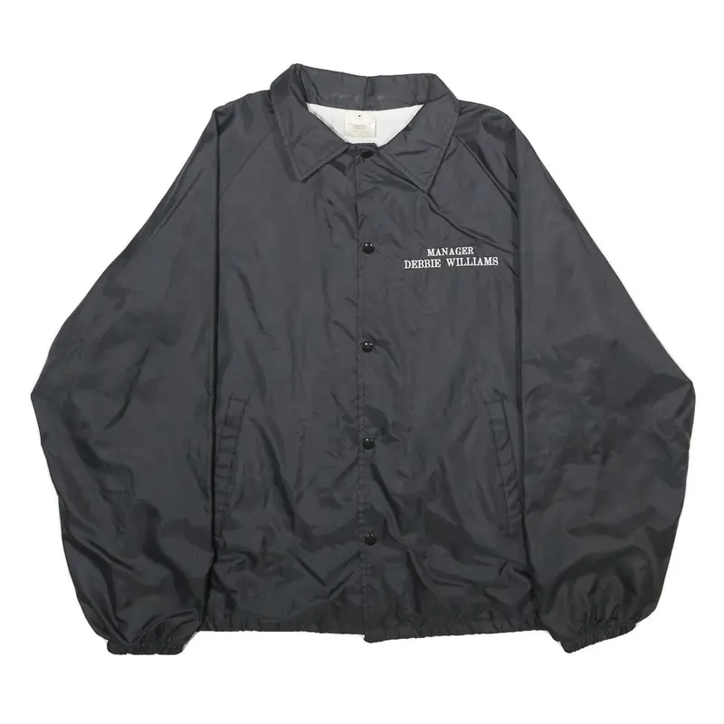 Auburn Sportswear Mens Black Nylon Coach Jacket L Plain Kentucky Lightning Print 1