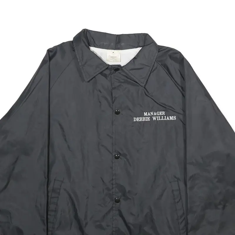 Auburn Sportswear Mens Black Nylon Coach Jacket L Plain Kentucky Lightning Print 2