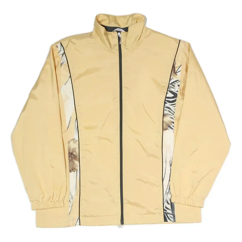 Authentic Klein Womens Yellow Animal Print Zip Jacket M Polyester Blend 1