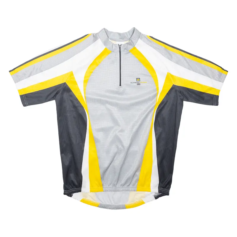 Authentic Mode Cycling Shirt Mens Jersey Silver 1/4 Zip L 1