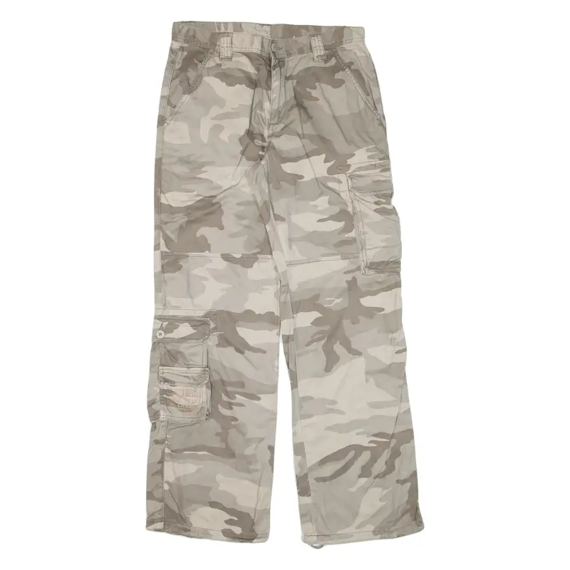 Authentic Style Cargo Camo Womens Trousers Green Loose Straight W32 L32 1