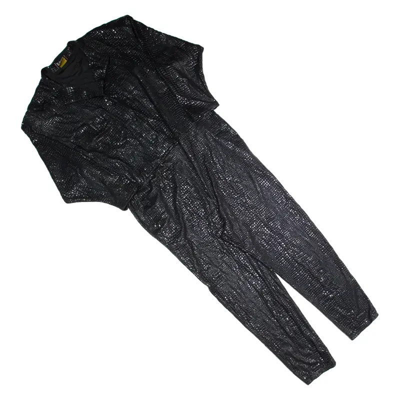 Babu Womens Jumpsuit Black Animal Print 90S Tapered L 1