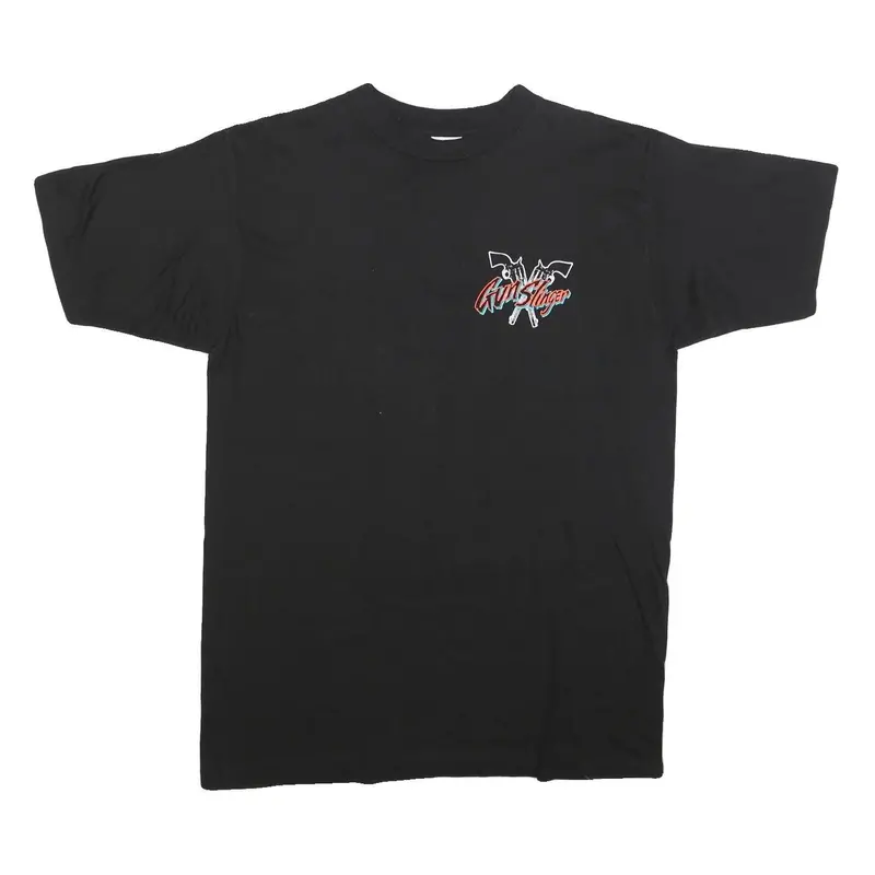 Back Alley Single Stitch Mens Black Gunslinger Graphic T-Shirt Xl Short Sleeve 1