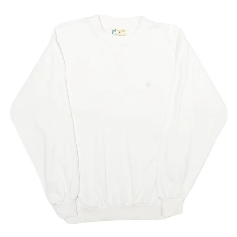 Backgammon Mens White Sweatshirt Crew Neck S Cotton Pullover Casual Classic 1