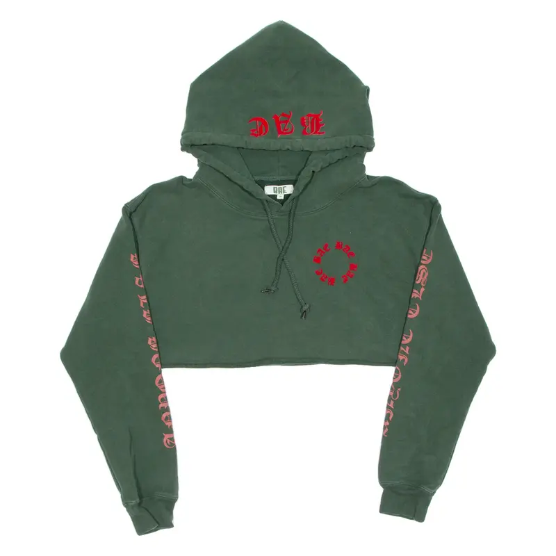 Bae Cropped Womens Green Hoodie M 1