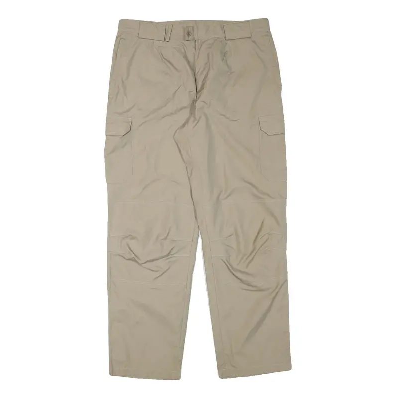Bailos Mens Cotton Blend Beige Relaxed Straight Trousers W35 L31 Cargo Pockets 1