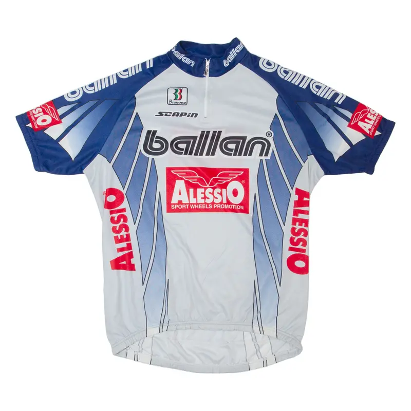 Ballan Cycling Shirt Mens Jersey Blue 1/4 Zip L 1