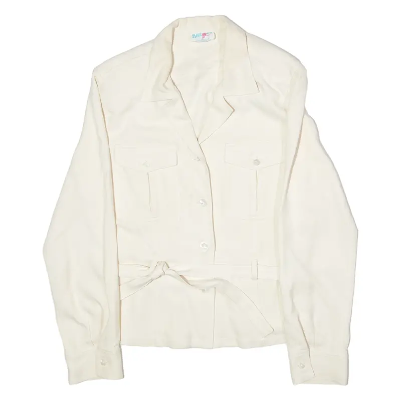 Balloon Womens Jacket White Silk 80S Uk 10 1