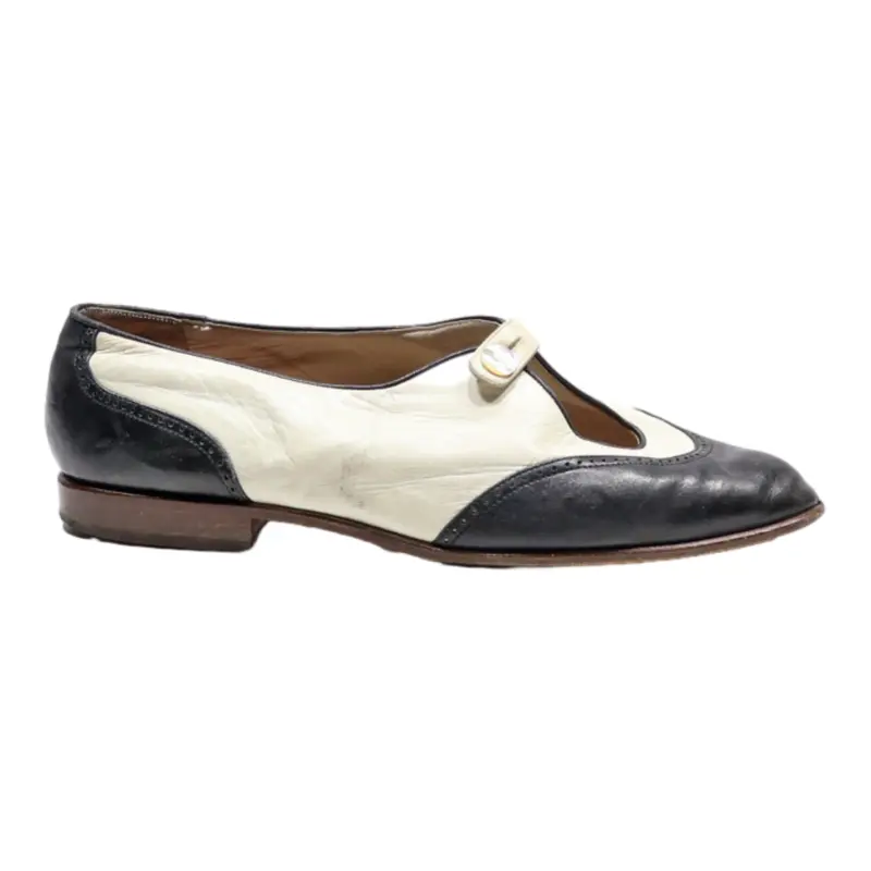 Bally Brogue Shoes White Leather Womens Uk 5 1