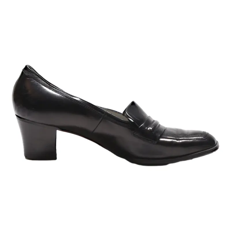 Bally Loafer Shoes Black Leather Womens Uk 4.5 1