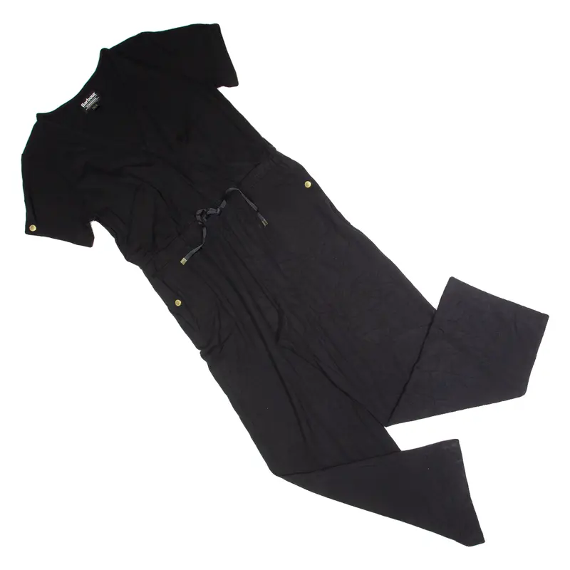 Barbour International Knockhill Womens Jumpsuit Black Wide-Leg Uk 12 1