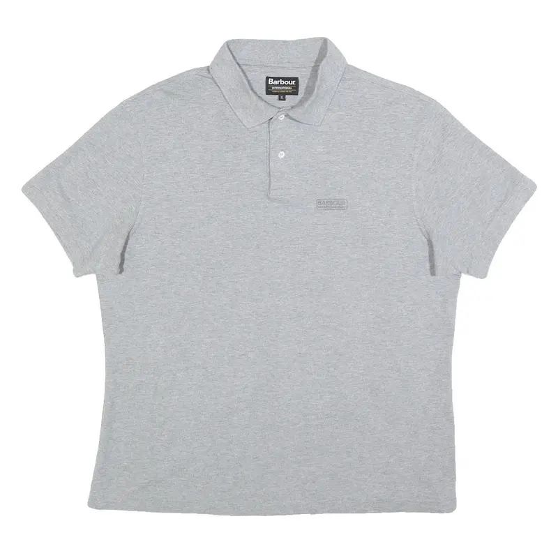 Barbour Mens Grey Short Sleeve Polo Shirt Xl Cotton Classic Logo 1