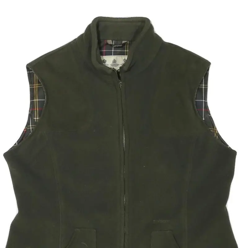 Barbour Womens Green L Jacket Polyester Blend Plain Zip Sleeveless Casual 2