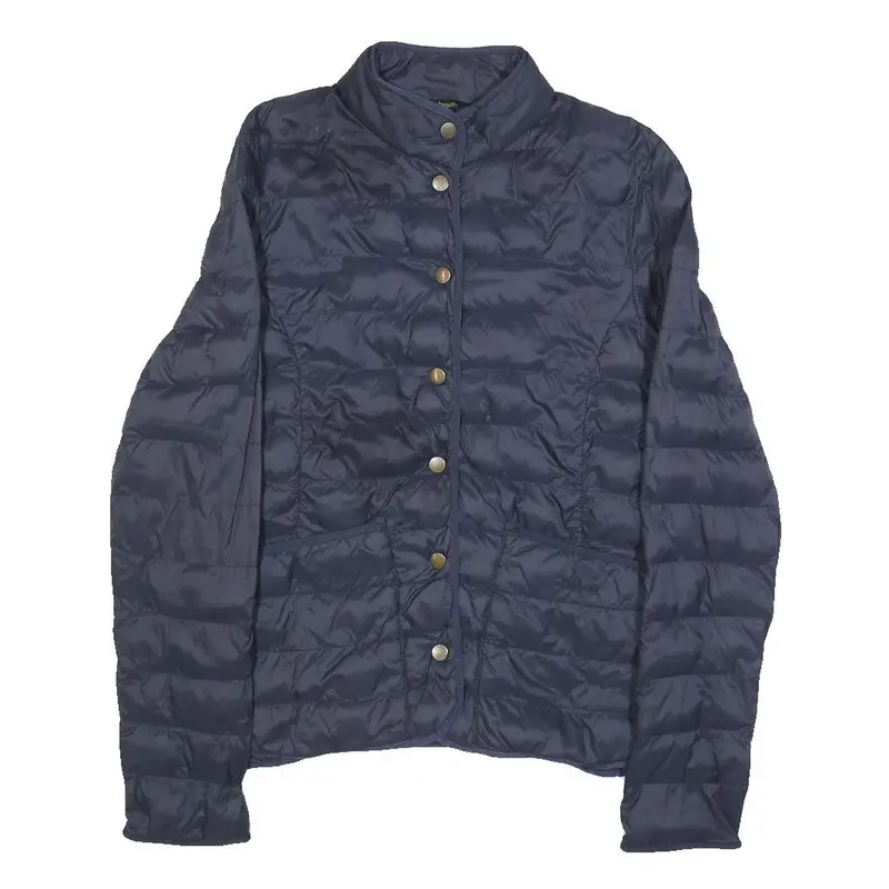 Barbour Womens Navy Blue Quilted Jacket Uk 8 Polyamide Button Fastening 1