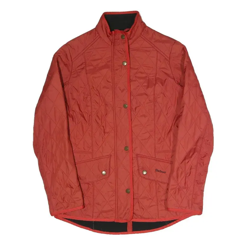 Barbour Womens Red Classic Jacket Uk 10 Quilted Polyester Blend Zip Fastening 1